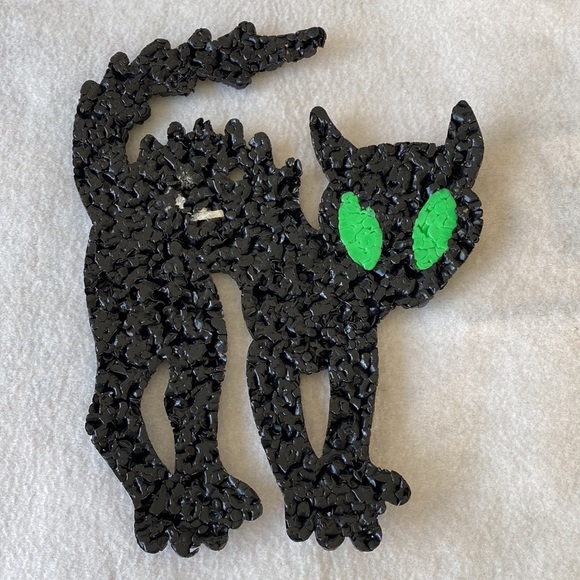 Melted Plastic Popcorn 2 Cats Vintage - Picture 6 of 6